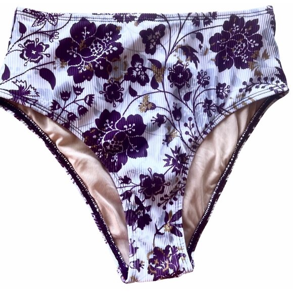 CUPSHE Purple V-Neck Cut-Out Pattern Tankini Adjustable Straps Hook Back Size Sm - Picture 7 of 16